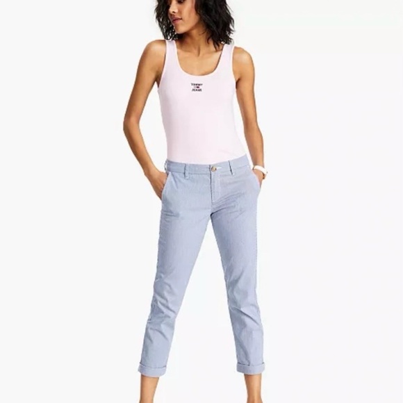 Tommy Hilfiger Pants - #188 Women’s capri Blue Striped Pants Tommy Hilfiger NWT
